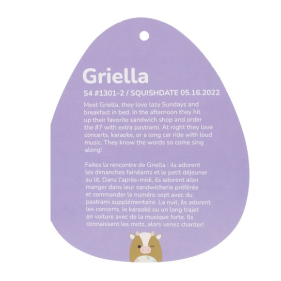 NWT 4.5” Griella the Cow Easter Squishmallow - Picture 4 of 4
